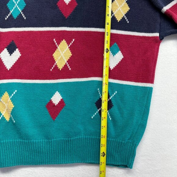 Par Four Womens Vintage Argyle Golf Crewneck Pullover Sweater Size L Preppy - Picture 9 of 11